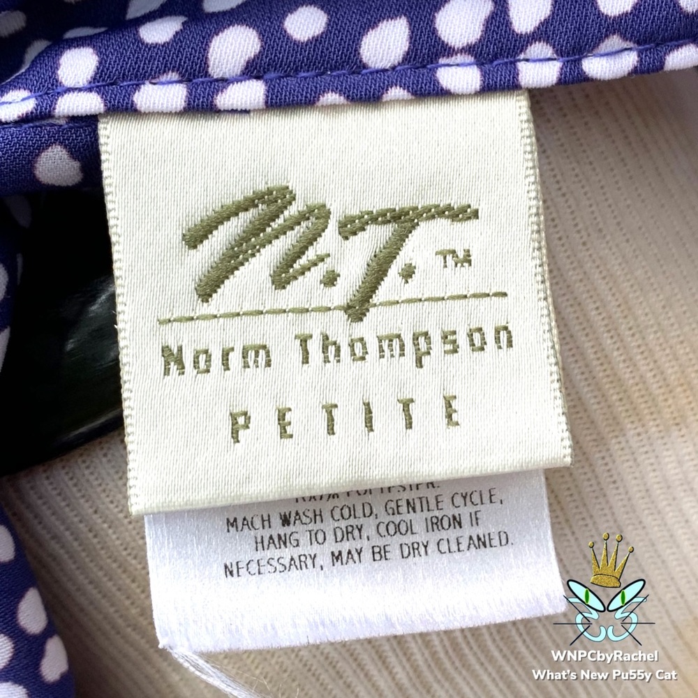 Norm Thompson Tie Back Polka Dot Dress, Medium Petite - Picture 7 of 10